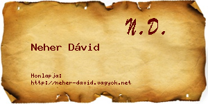Neher Dávid névjegykártya